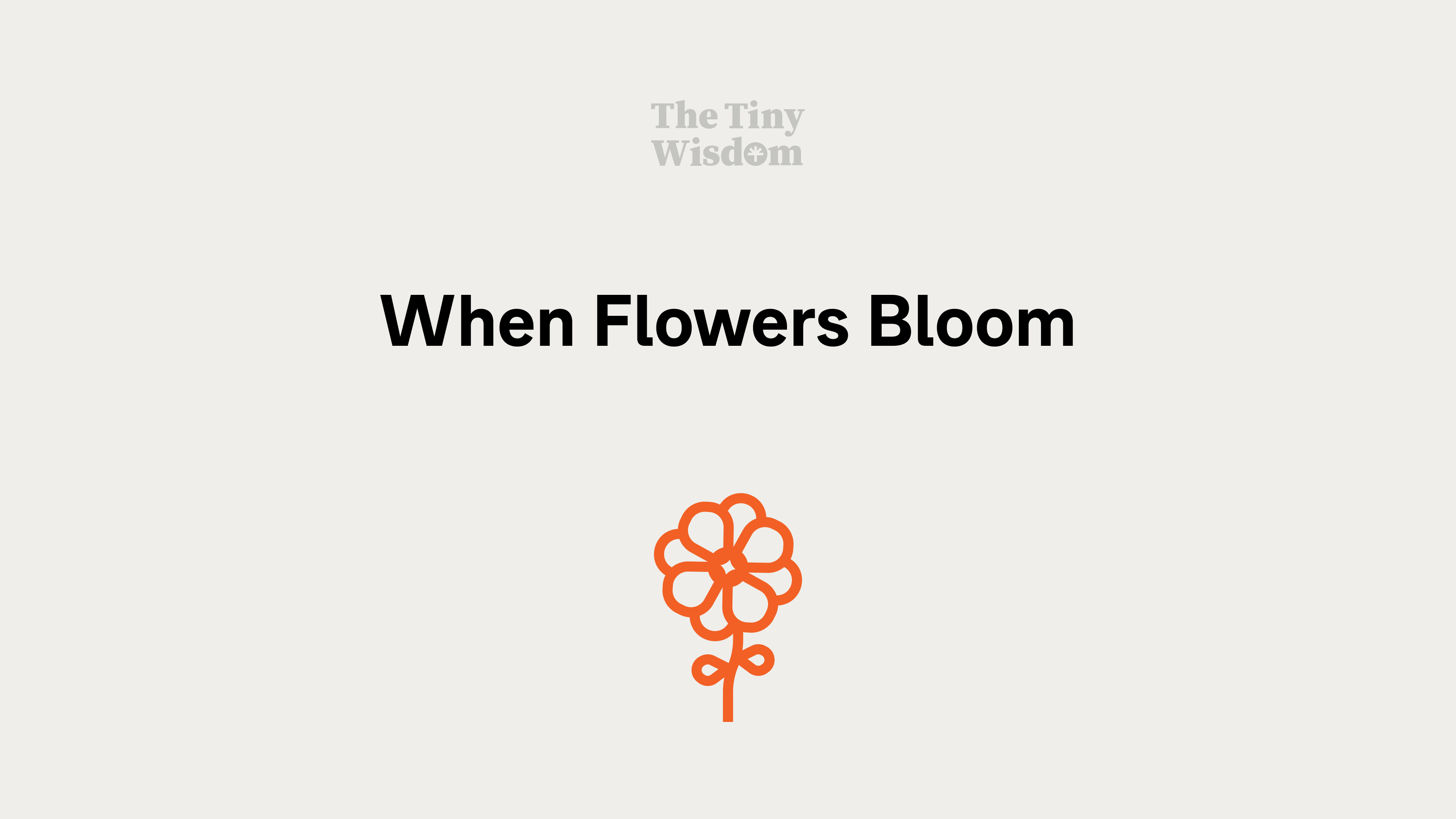 When Flowers Bloom